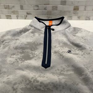 Peter Millar Gray Fleece Digital Camo Print Quarter-Zip Pullover